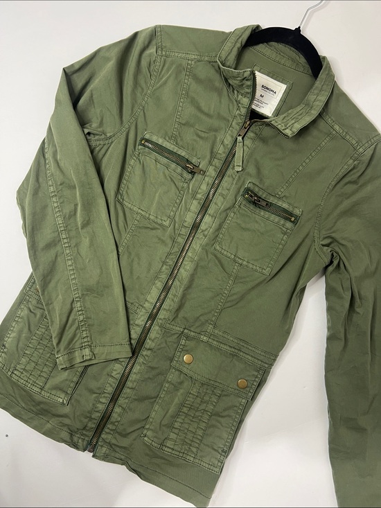 Sonoma Jackets & Blazers - Sonoma Men's Olive Green Military Field Jacket with Zip Pockets